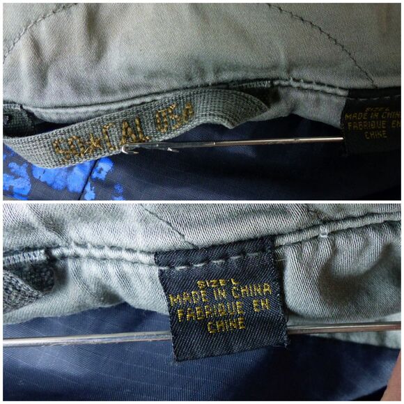 Z Brand Jacket Men L Baggy Olive Green Military Utility Parka Hooded Field Y2K - Picture 9 of 14